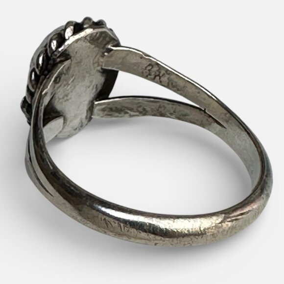 Vintage Native American Sterling Silver Southwestern Turquoise Ring Sz 5 - Picture 3 of 6